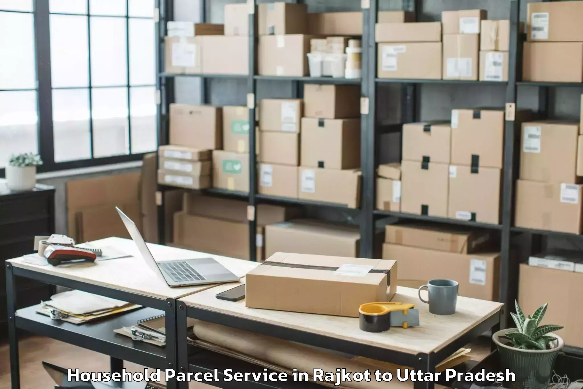 Book Rajkot to Mankapur Household Parcel Online